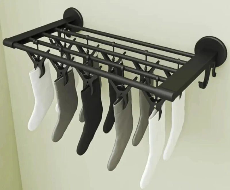 COLGADOR DE PARED MULTIFUNCIONAL CON 8 CLIPS PARA ROPA - 3