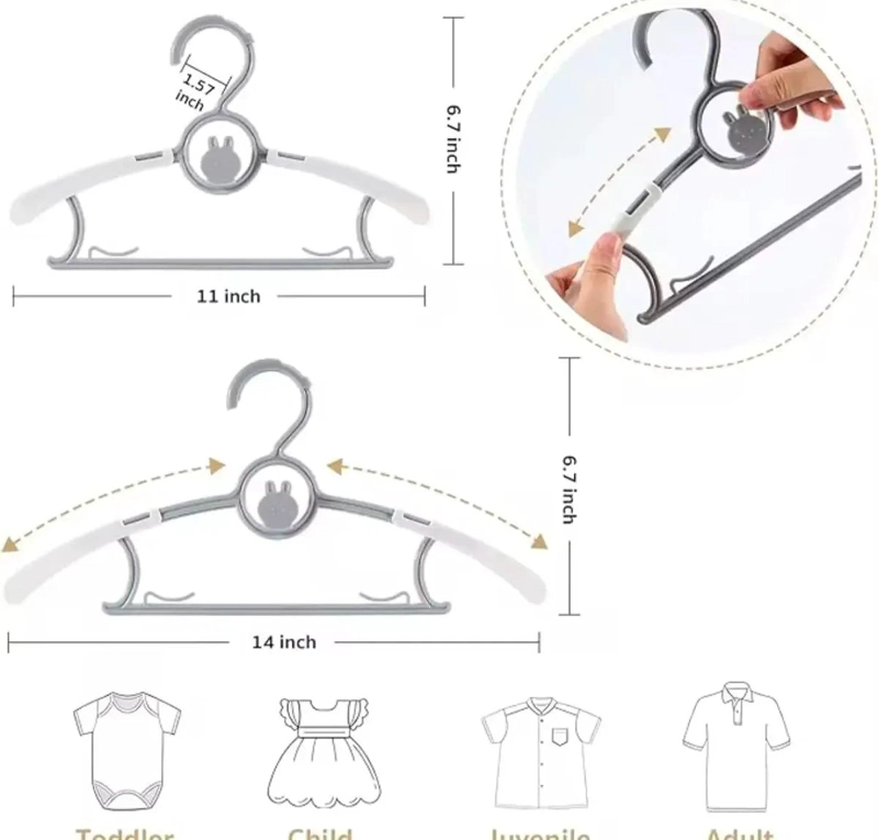 SET DE 5 COLGADORES ANTIDESLIZANTES PARA ROPA INFANTIL - 4