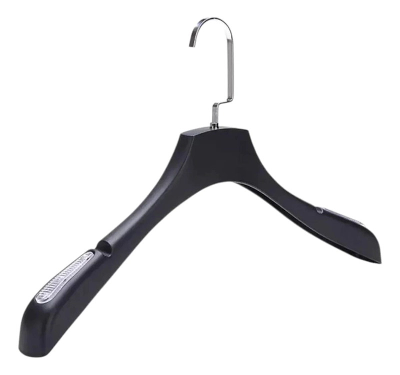PACK DE 5 COLGADORES DE PLASTICO NEGRO PARA ROPA - 1