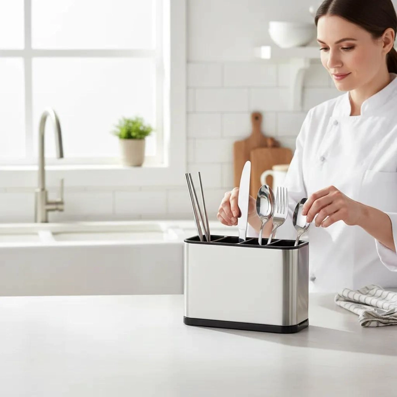 ORGANIZADOR ESCURRIDOR DE CUBIERTOS Y UTENSILIOS DE COCINA - 4