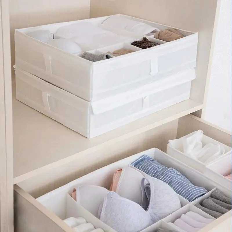 ORGANIZADOR TEXTIL PLEGABLE CON 7 COMPARTIMIENTOS EN COLOR GRIS - 2