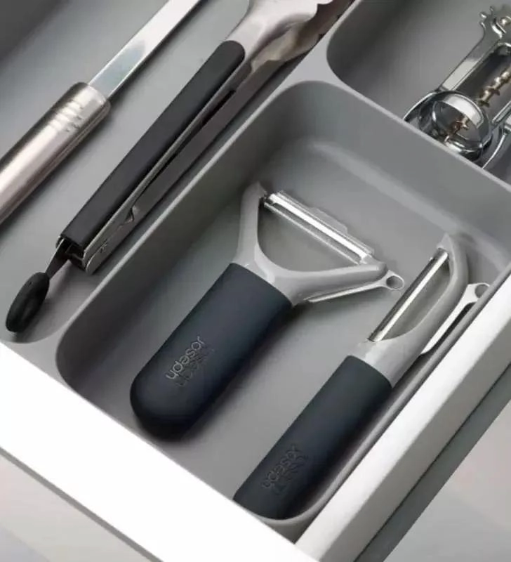 ORGANIZADOR DE UTENSILIOS DE COCINA EN PLASTICO GRIS DE 28 X 36 CM - 3