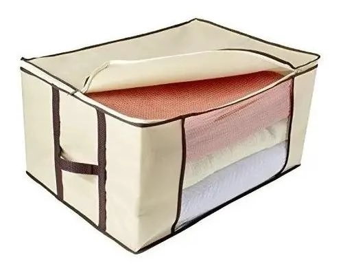 CAJA ORGANIZADORA DE TELA PARA ROPA Y MANTAS 60X45X30 CM - 1