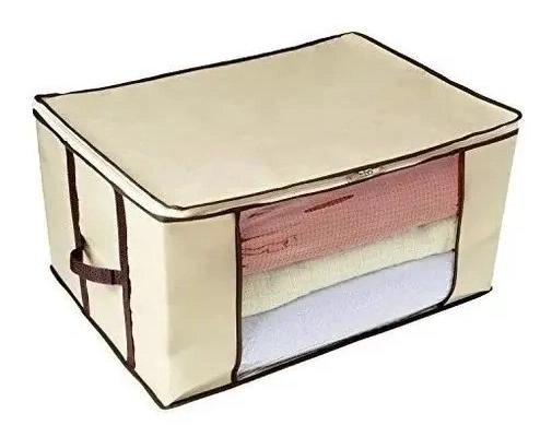 CAJA ORGANIZADORA DE TELA PARA ROPA Y MANTAS 60X45X30 CM - 3