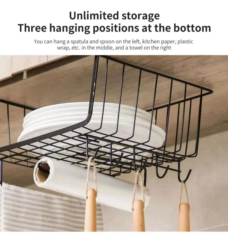 CESTA ORGANIZADORA COLGANTE MULTIUSOS PARA ESTANTERIA - 4