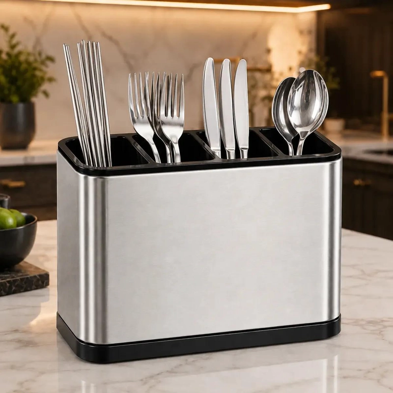 ESCURRIDOR DE UTENSILIOS DE COCINA EN ACERO INOXIDABLE - 1