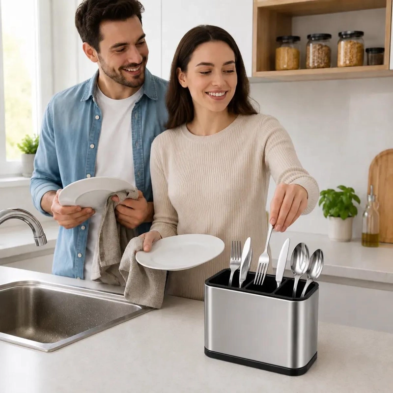 ESCURRIDOR DE UTENSILIOS DE COCINA EN ACERO INOXIDABLE - 5