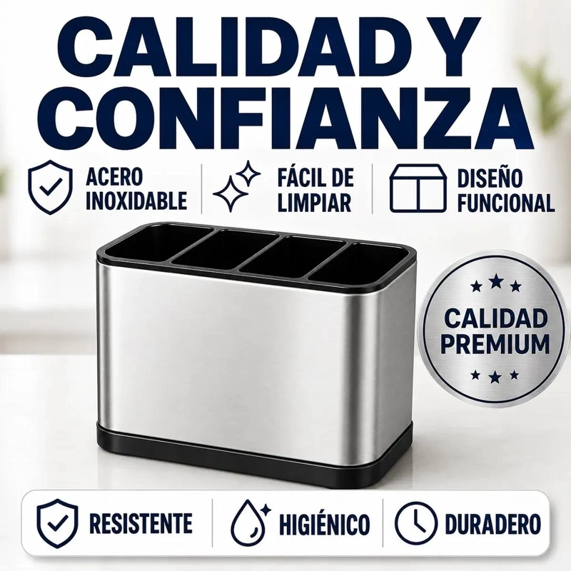 ESCURRIDOR DE UTENSILIOS DE COCINA EN ACERO INOXIDABLE - 8