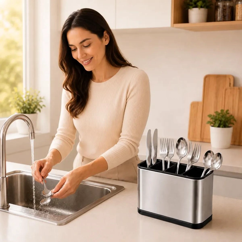 ESCURRIDOR DE UTENSILIOS DE COCINA EN ACERO INOXIDABLE - 9