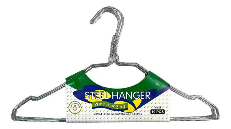 PACK DE 20 COLGADORES METALICOS ANTIDESLIZANTES PARA ROPA - 1