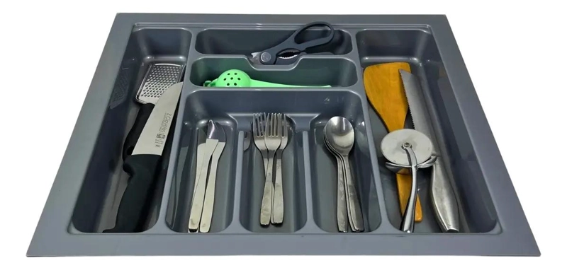 ORGANIZADOR DE CUBIERTOS DE PLASTICO CON COMPARTIMENTOS AJUSTABLES - 3