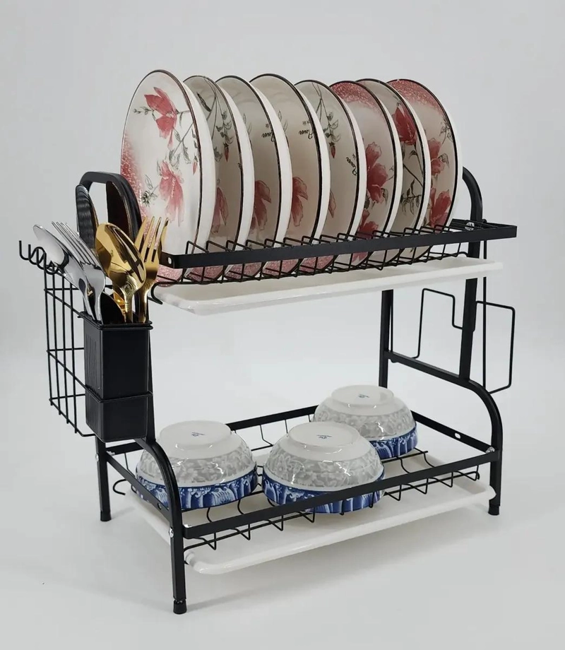 ORGANIZADOR DE COCINA ESCURRIDOR DE PLATOS DE DOS NIVELES - 3