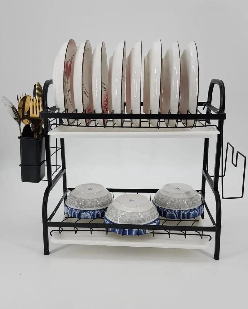 ORGANIZADOR DE COCINA ESCURRIDOR DE PLATOS DE DOS NIVELES - 4