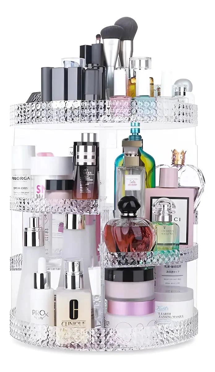 ORGANIZADOR GIRATORIO ACRILICO PARA COSME TICOS Y JOYAS - 1