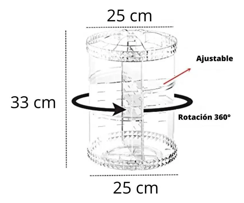 ORGANIZADOR GIRATORIO ACRILICO PARA COSME TICOS Y JOYAS - 4