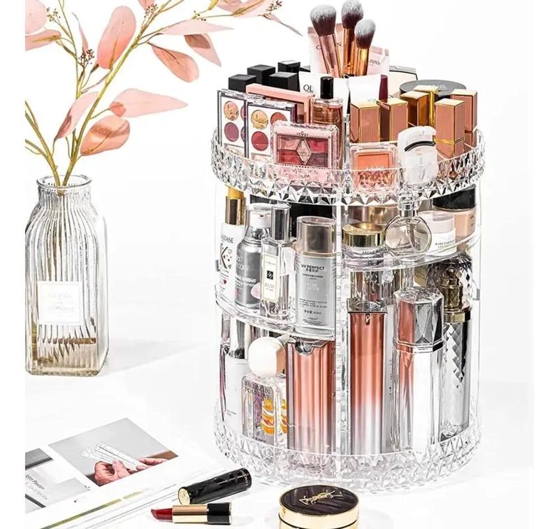 ORGANIZADOR GIRATORIO ACRILICO PARA COSME TICOS Y JOYAS - 6