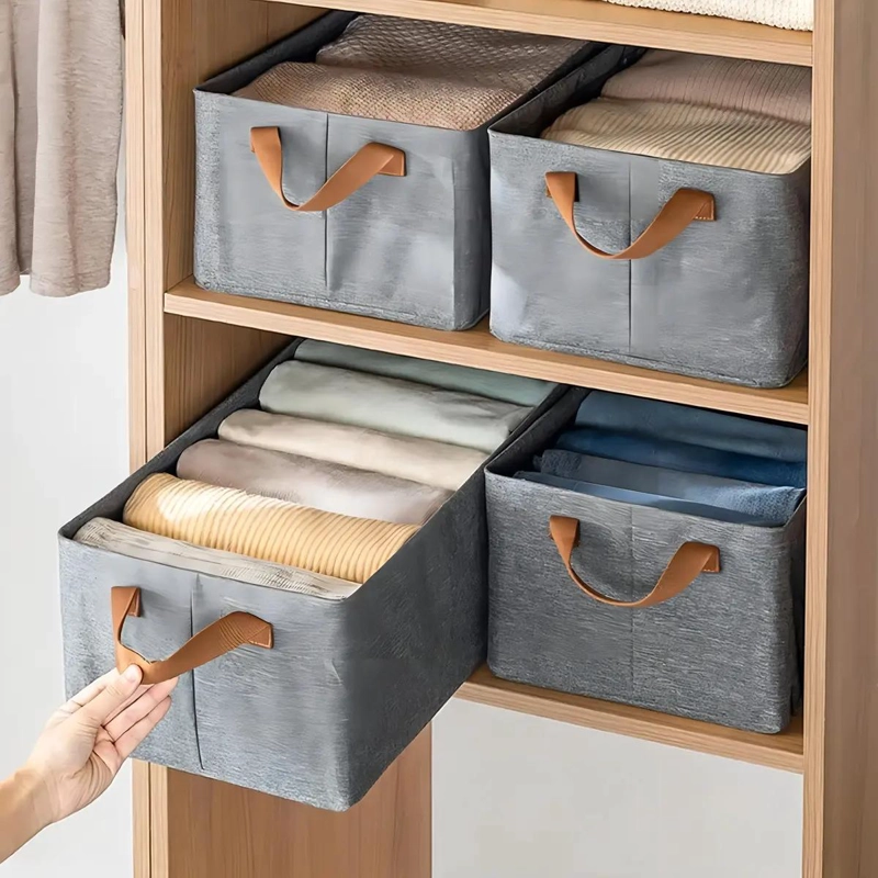 PACK DE 2 CAJAS PLEGABLES DE ALMACENAMIENTO EN TELA - 2