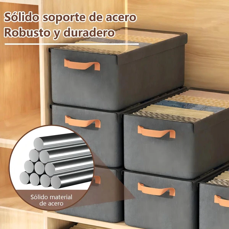 PACK DE 2 CAJAS PLEGABLES DE ALMACENAMIENTO EN TELA - 5