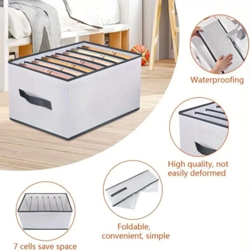 CAJA ORGANIZADORA RECTANGULAR CON 5 DIVISIONES PARA ROPA - 5