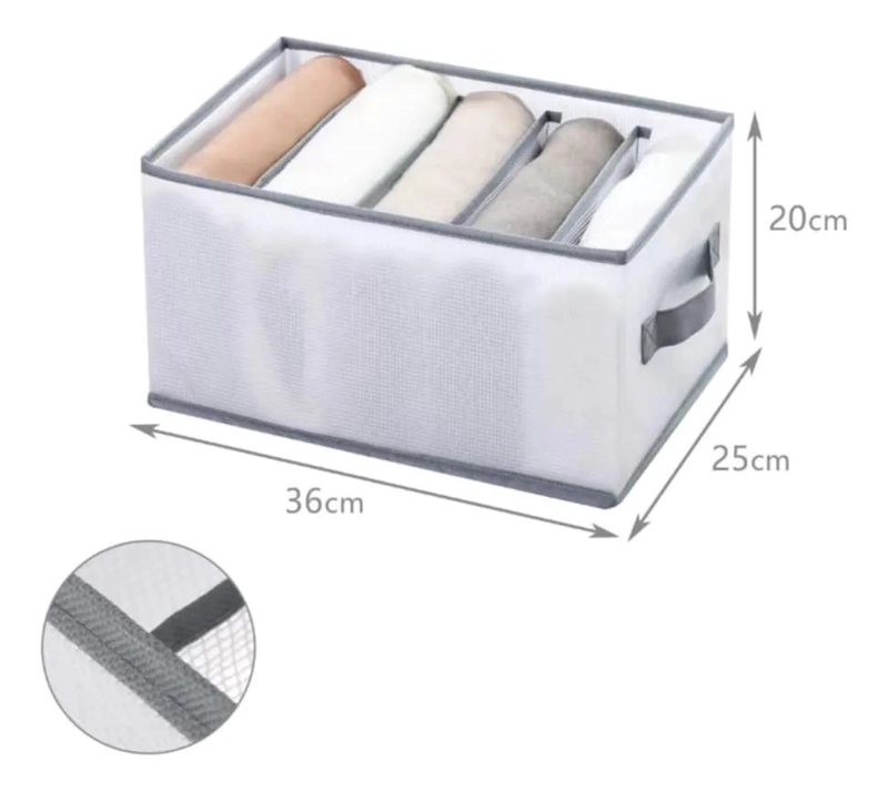 CAJA ORGANIZADORA RECTANGULAR CON 5 DIVISIONES PARA ROPA - 7