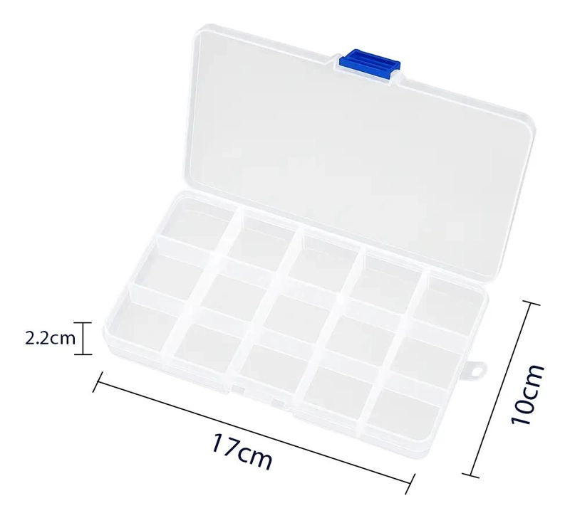 SET DE 2 CAJAS ORGANIZADORAS TRANSPARENTES CON 15 DIVISIONES - 2