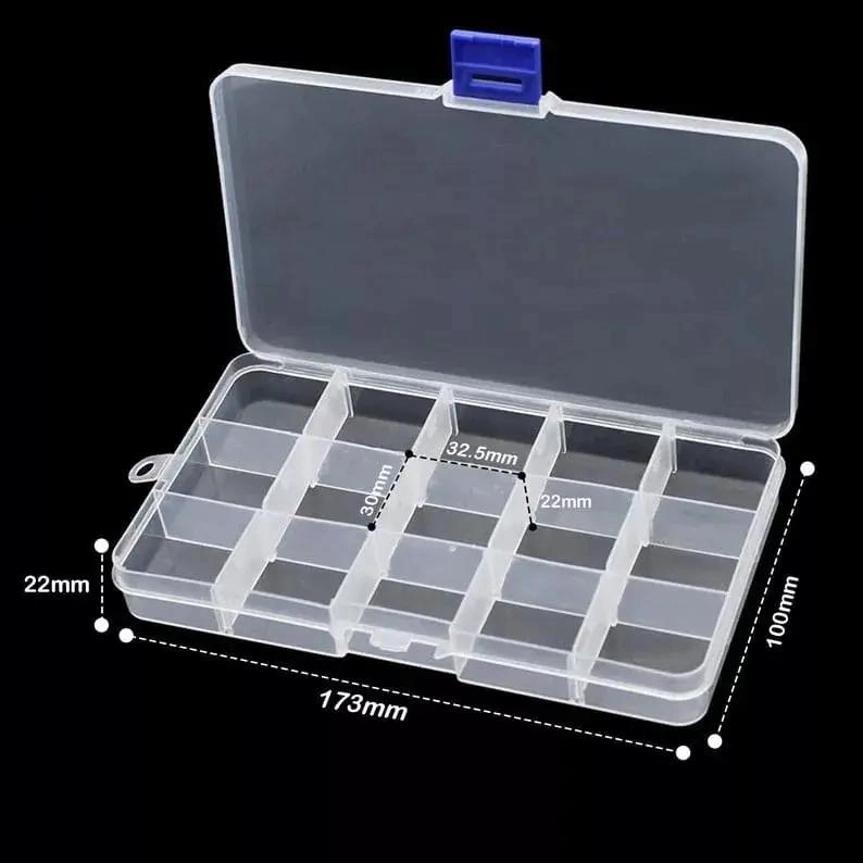 SET DE 2 CAJAS ORGANIZADORAS TRANSPARENTES CON 15 DIVISIONES - 3