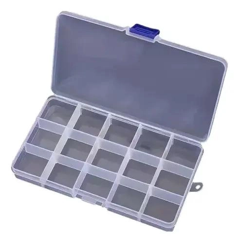 SET DE 2 CAJAS ORGANIZADORAS TRANSPARENTES CON 15 DIVISIONES - 5