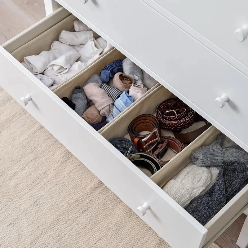 SET DE 3 CAJAS ORGANIZADORAS DE TELA BEIGE PARA CLOSET - 7