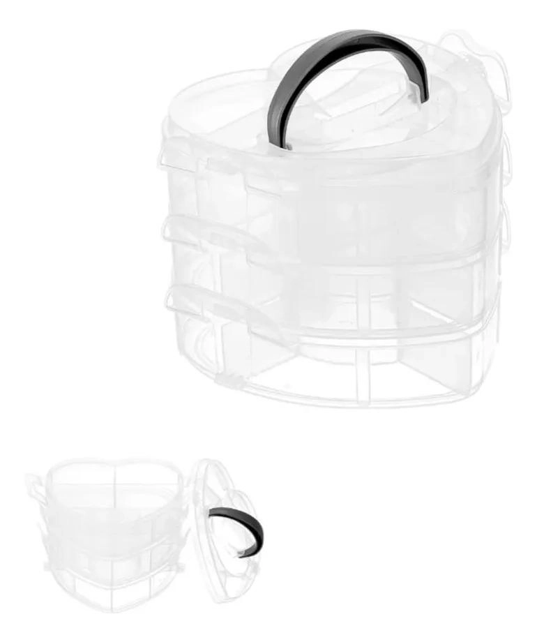 CAJA ORGANIZADORA DE BISUTERIA TRANSPARENTE EN FORMA DE CORAZON - 5