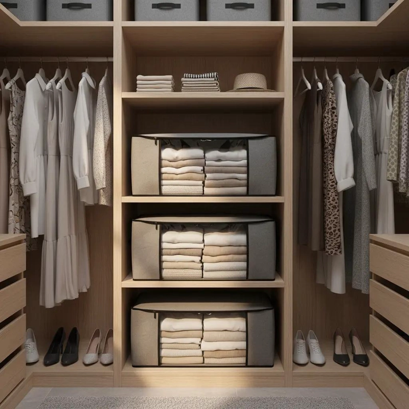 ORGANIZADOR DE ROPA PARA CLOSET 60X45X30 IDEAL PARA ALMACENAMIENTO - 1
