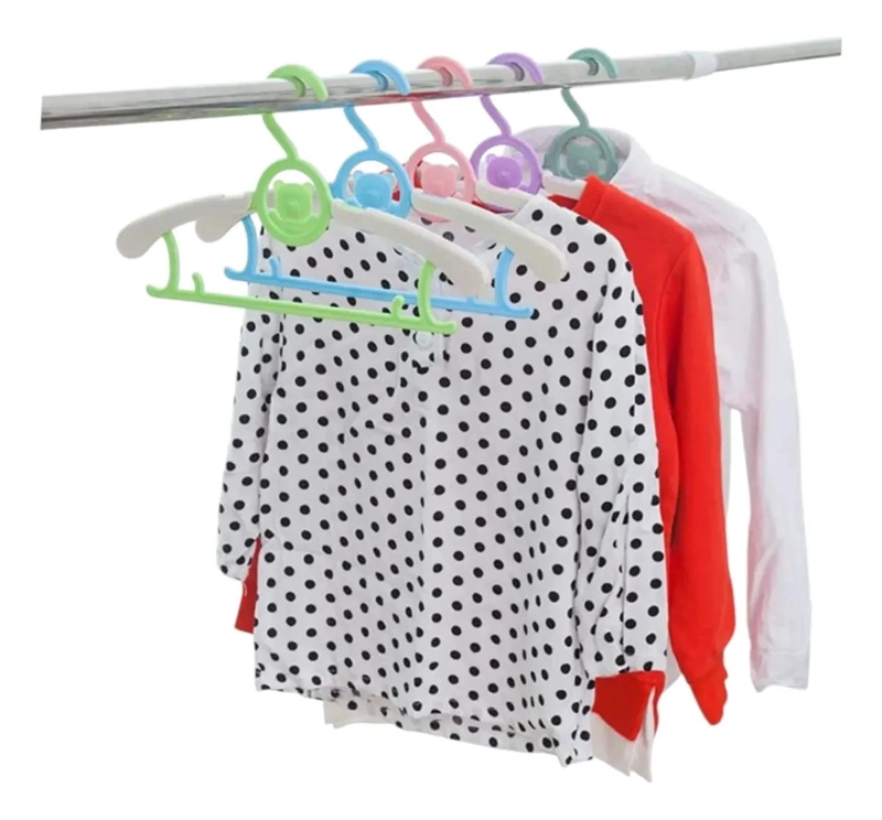SET DE 10 COLGADORES DE PLASTICO PARA NIÑOS EN COLORES SURTIDOS - 4