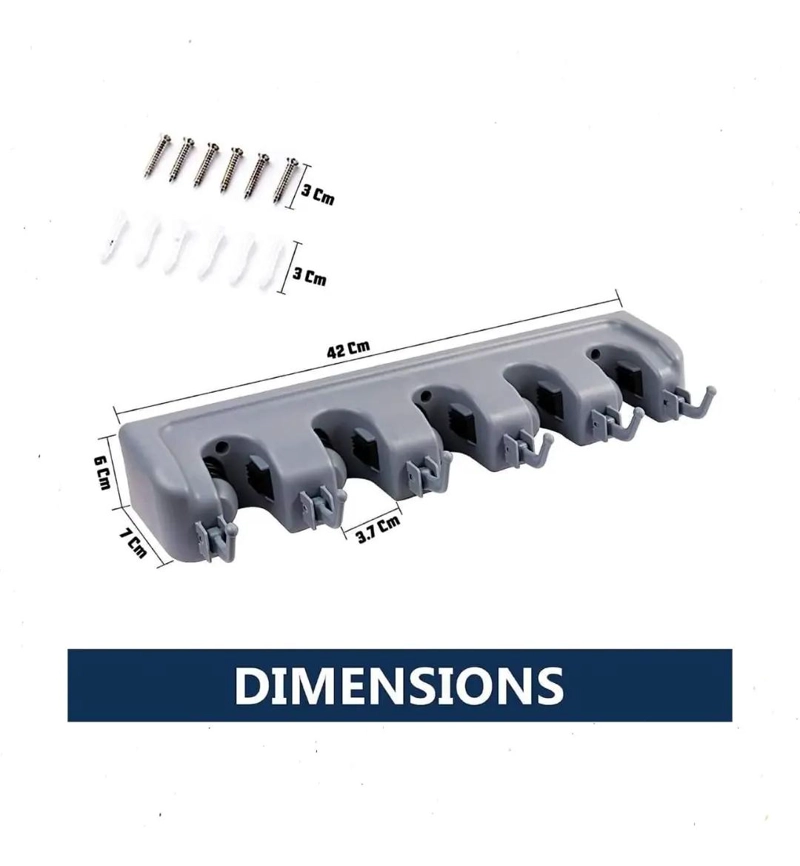 SOPORTE ORGANIZADOR PARA ESCOBAS Y TRAPEROS EN COCINA - 4