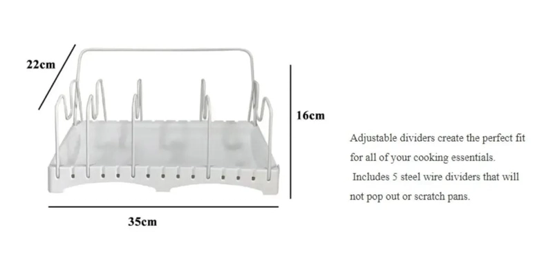 ORGANIZADOR MULTIUSOS PARA OLLAS Y VAJILLA CON DIVISORES AJUSTABLES - 4
