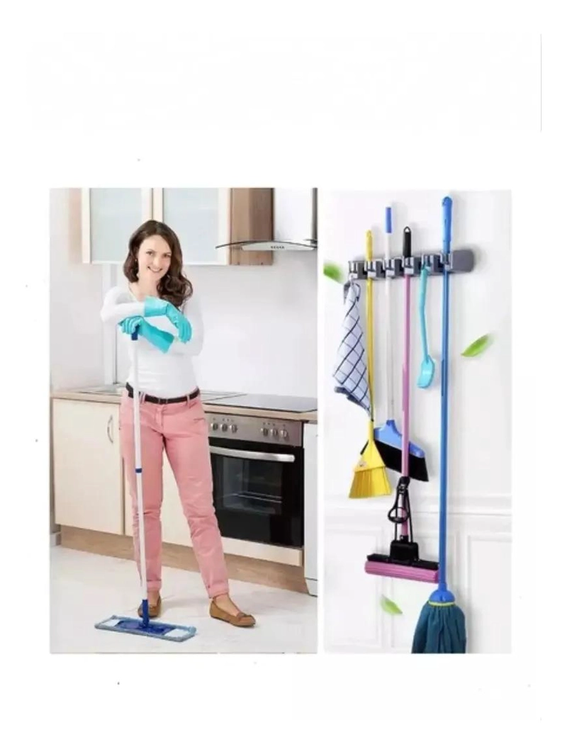 SOPORTE ORGANIZADOR PARA ESCOBAS Y TRAPEROS DE COCINA - 2
