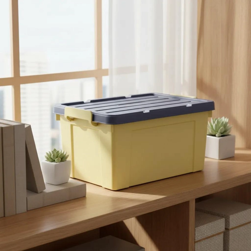 CAJA ORGANIZADORA PLASTICA 10 LITROS CON TAPA IDEAL PARA EL HOGAR - 1