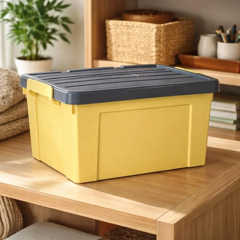 CAJA ORGANIZADORA PLASTICA 10 LITROS CON TAPA IDEAL PARA EL HOGAR - 3
