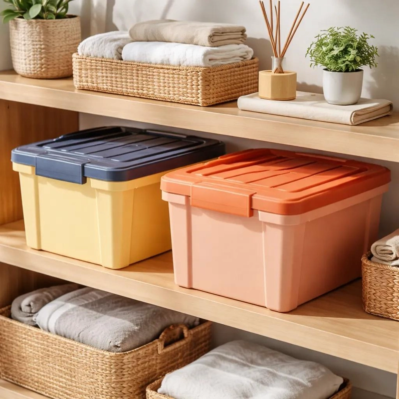 CAJA ORGANIZADORA PLASTICA 10 LITROS CON TAPA IDEAL PARA EL HOGAR - 4
