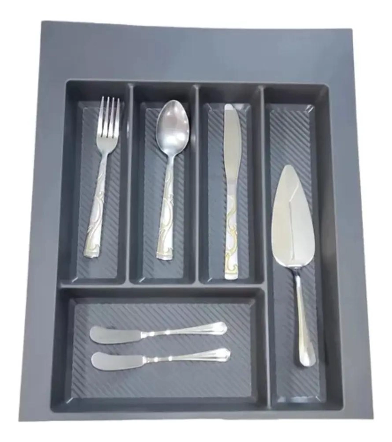 CUBERTERO AJUSTABLE PARA CAJONES DE COCINA ANTRACITA - 2