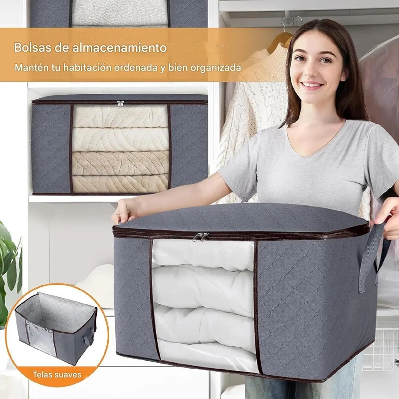 PACK DE 3 BOLSAS ORGANIZADORAS PARA ALMACENAMIENTO DE ROPA Y MANTAS - 3