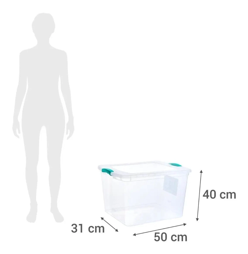 CAJA ORGANIZADORA DE PLASTICO 45 LITROS APILABLE Y ANIDABLE - 6