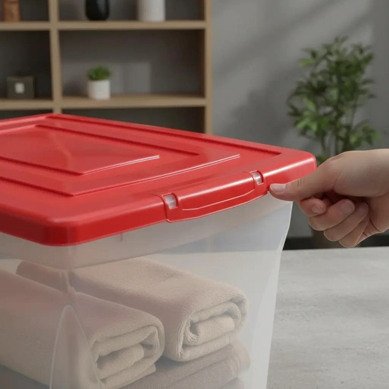 CAJA ORGANIZADORA DE PLASTICO PARA ALMACENAMIENTO 32 LITROS - 6