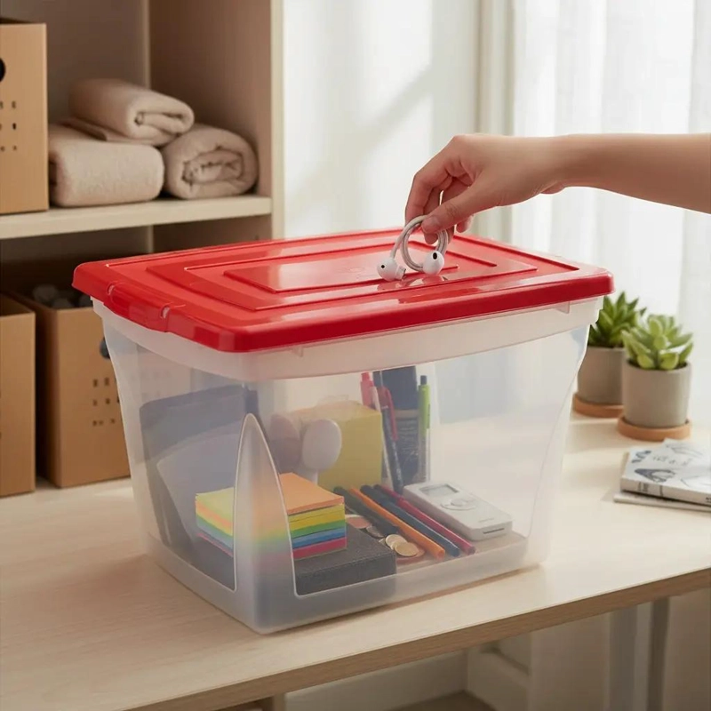 CAJA ORGANIZADORA DE PLASTICO PARA ALMACENAMIENTO 32 LITROS - 7