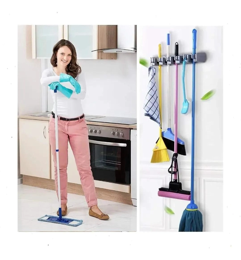 SOPORTE ORGANIZADOR PARA ESCOBAS Y TRAPEROS EN COCINA - 2