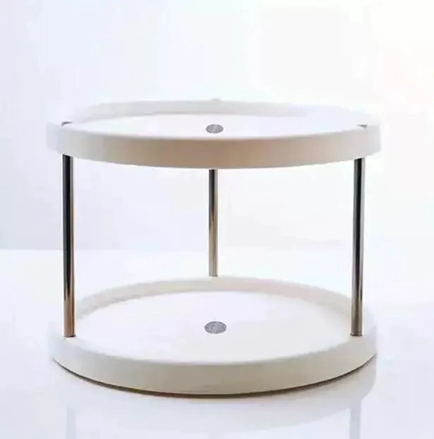 ESPECIERO GIRATORIO DE 2 NIVELES PARA COCINA BLANCA - 2