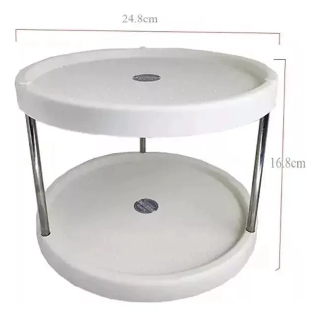 ESPECIERO GIRATORIO DE 2 NIVELES PARA COCINA BLANCA - 3