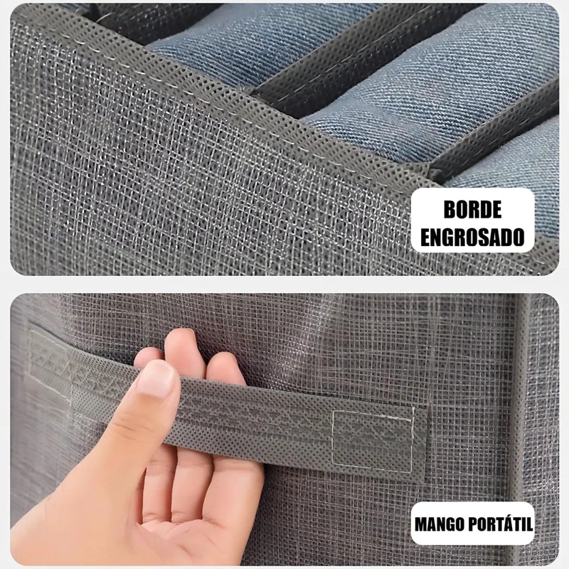 PACK DE 3 ORGANIZADORES DE ROPA CON 7 COMPARTIMIENTOS EN GRIS - 10