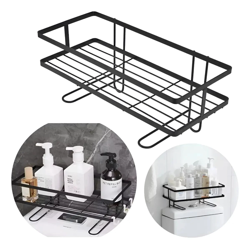 ESTANTE ORGANIZADOR METALICO PARA BAÑO, REPISA SOBRE INODORO - 1