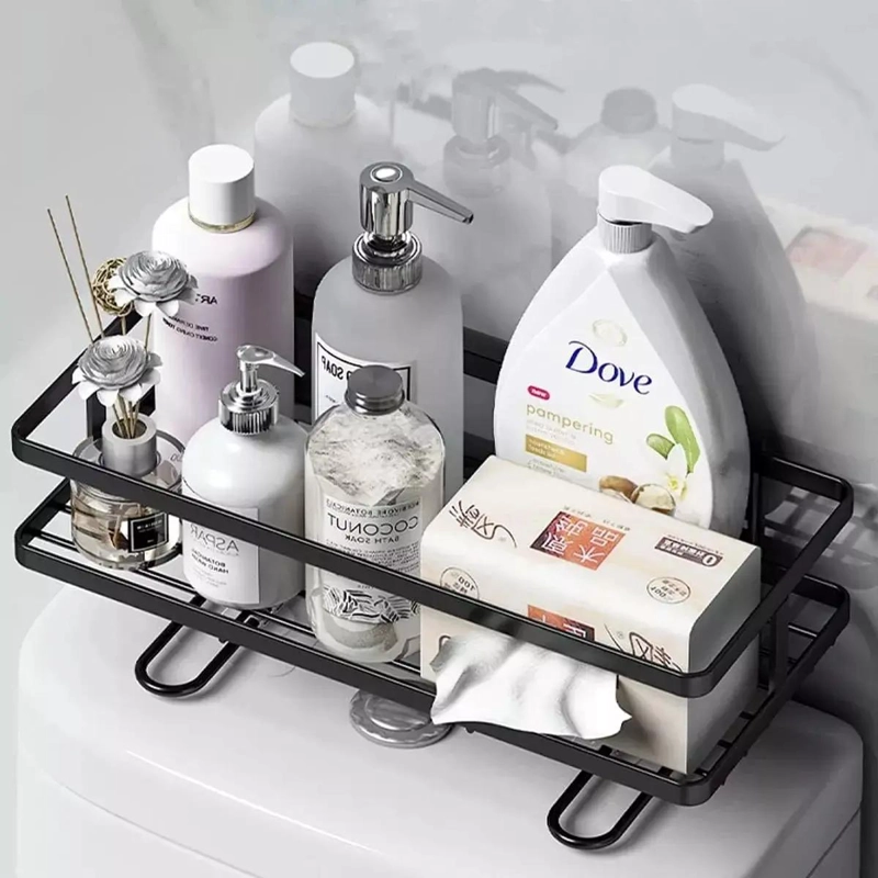 ESTANTE ORGANIZADOR METALICO PARA BAÑO, REPISA SOBRE INODORO - 5