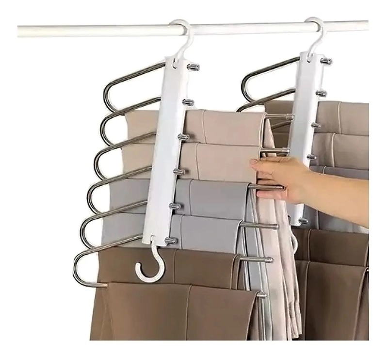 PERCHA PLEGABLE 6 EN 1 PARA PANTALONES Y CORBATAS - 1