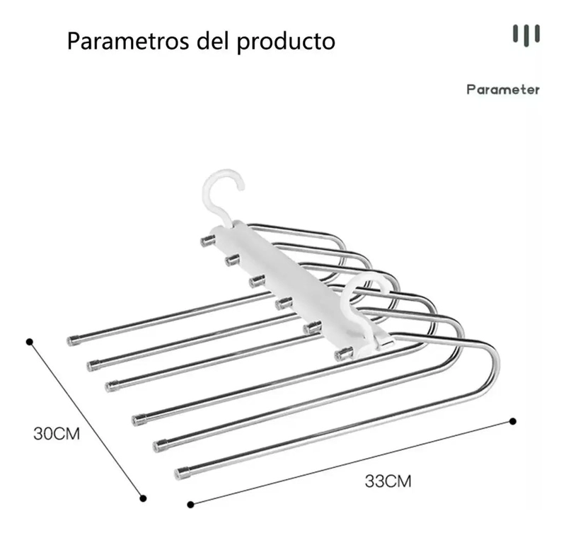 PERCHA PLEGABLE 6 EN 1 PARA PANTALONES Y CORBATAS - 3
